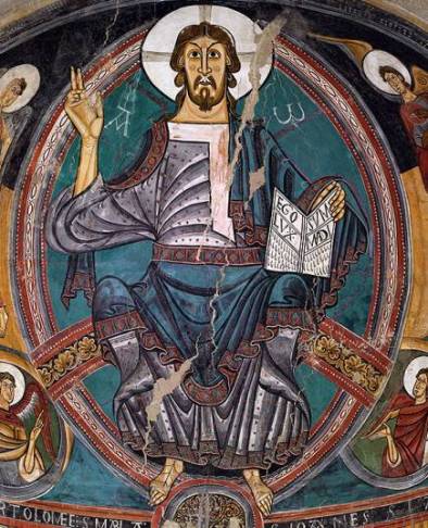 Christ  ca 1123 by Mestre de Taull Apse of San Climent de Taull Museu Nacional d Art de Catalunya